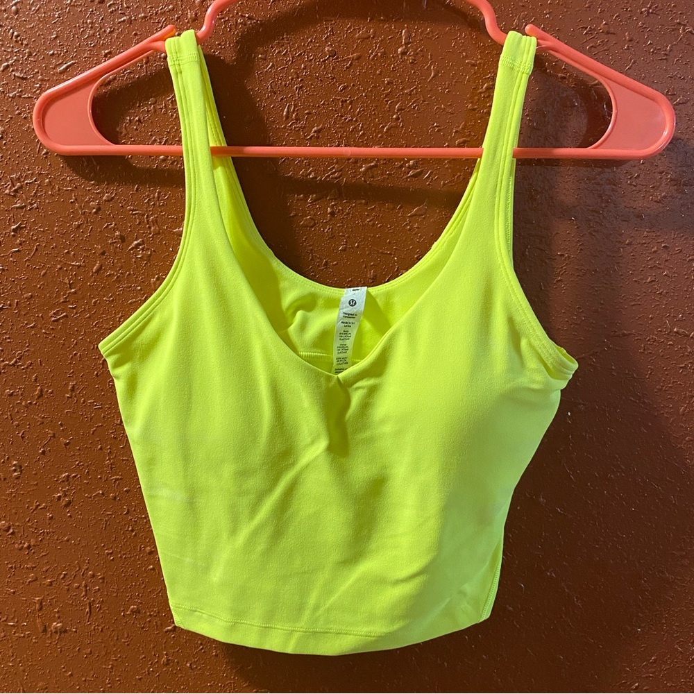 Lululemon Align Cropped Tank Top - Size 6 - Electric Lemon